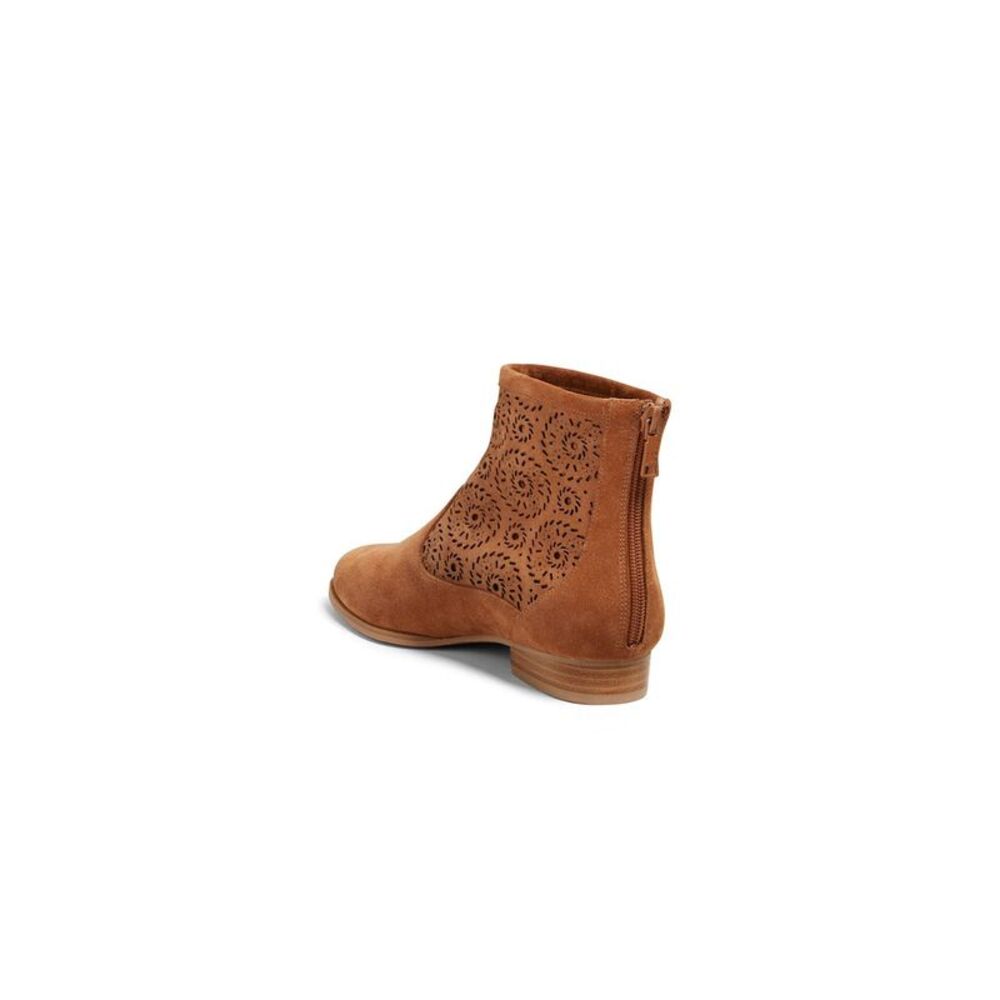 JACK ROGERS Womens Beige Rondelles Stacked Heel Suede Booties 7 - Picture 3 of 4